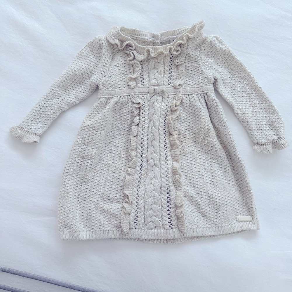 Janie and Jack Baby Shimmer Sweater Dress 3-6 months - Picture 3 of 5
